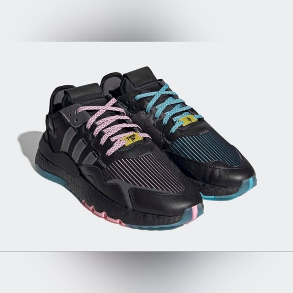 *SOLD Adidas Nite Jogger Black/Blue/Pink - Picture 1 of 10